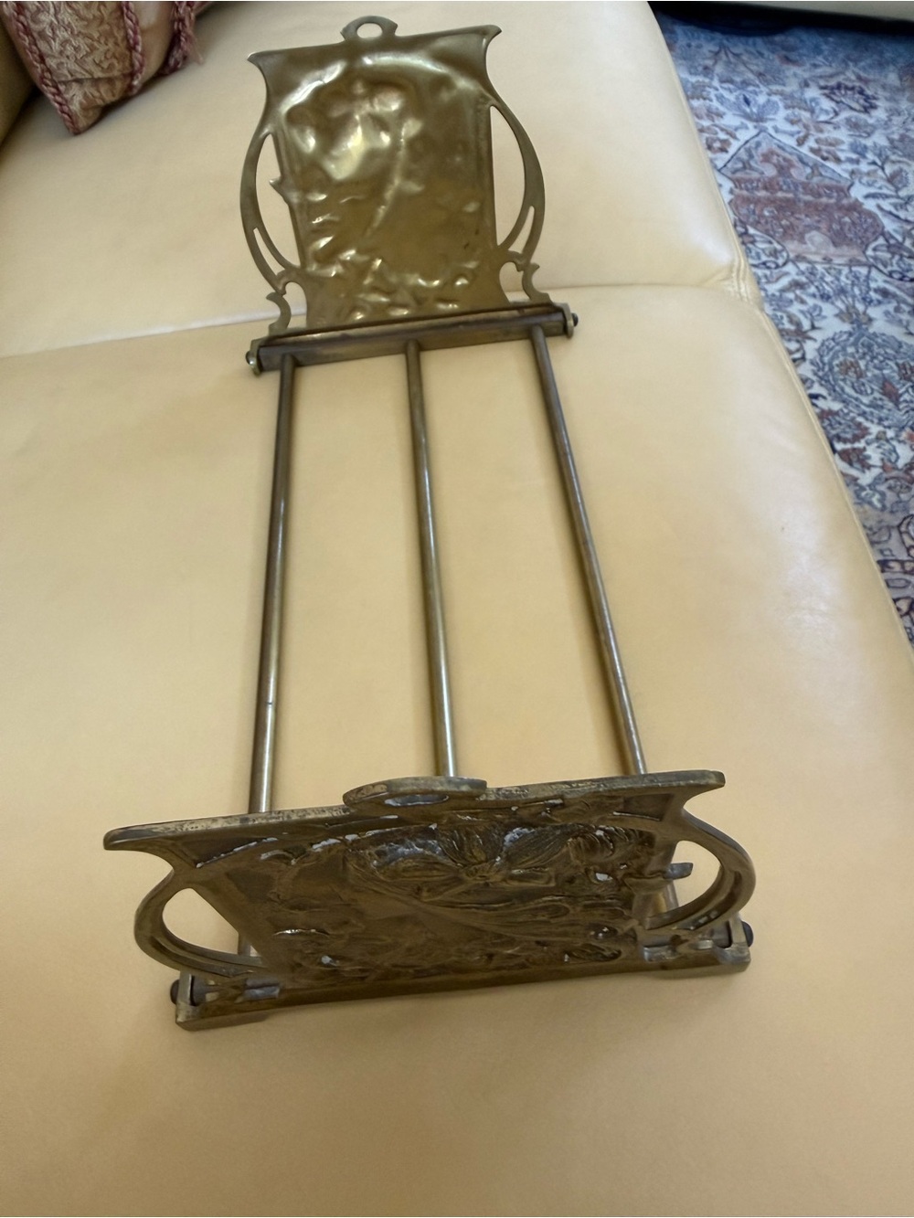 Beautiful antique art Novo/Jugendstil expanding book rack pre-1920s